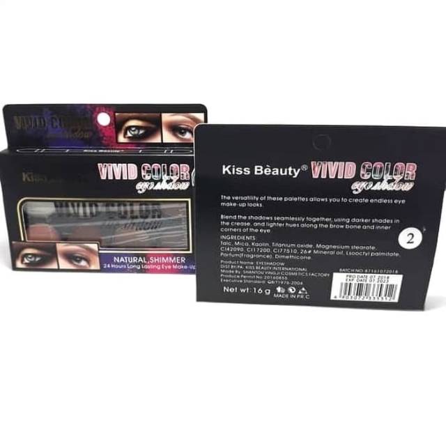 EYESHADOW KISS BEAUTY 6 COLOUR SERI 02