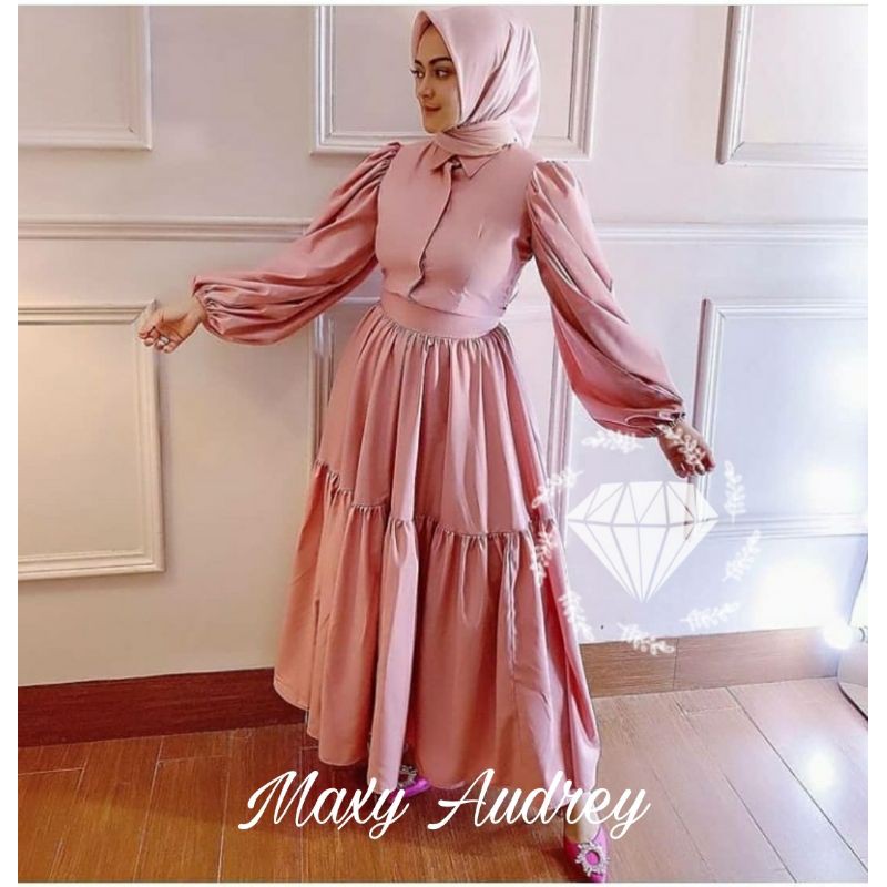 MAXY AUDREY, MOSCREPE, GAMIS HIJAB MUSLIM, MAXY DRESS