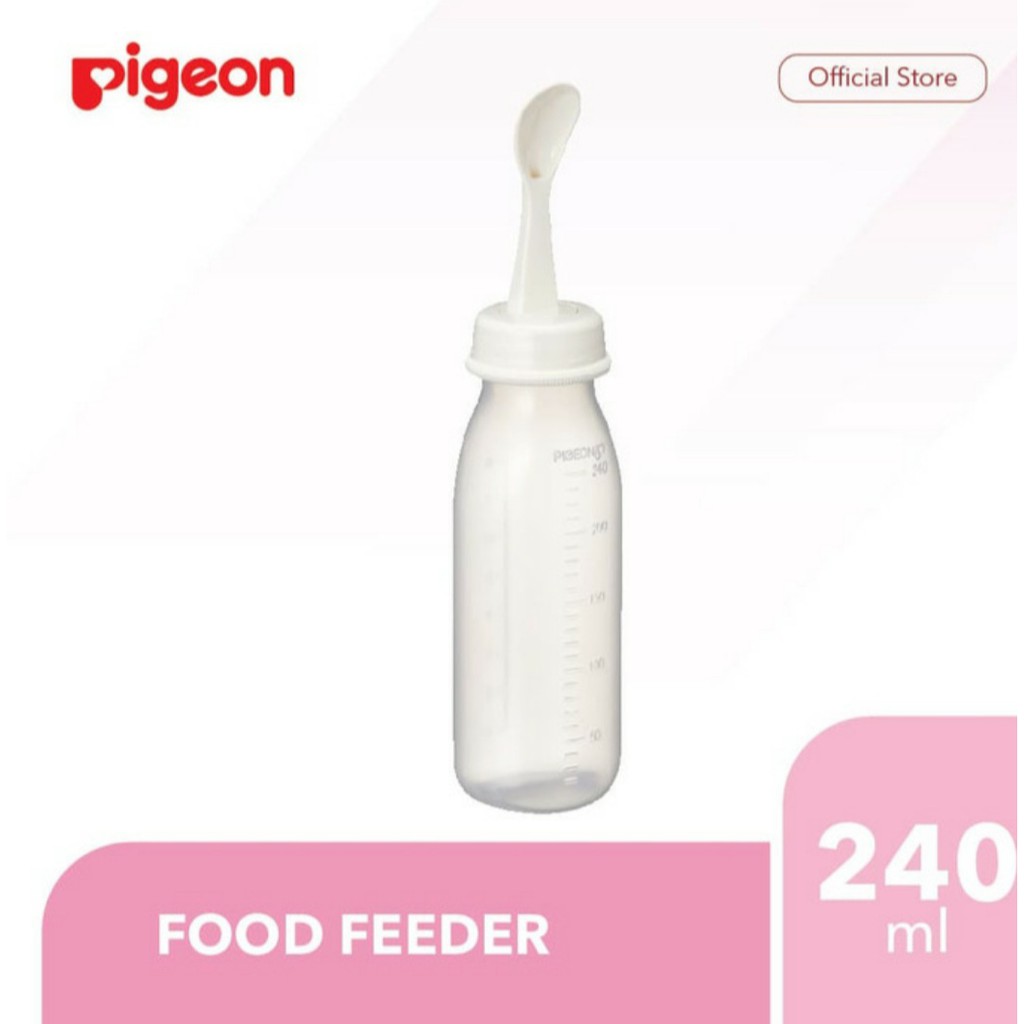 PIGEON Food Feeder Weaning Bottle  with spoon 120ml / Pigeon Botol Sendok 240ml  Mpasi