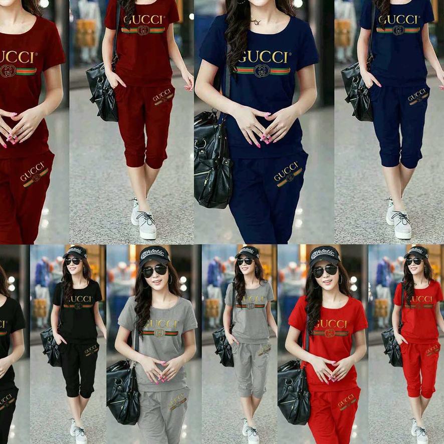 [ DYT ] Melly81 COD Stelan cewek GUC setelan wanita jumpsuit baju celana gucci perempuan melly shop