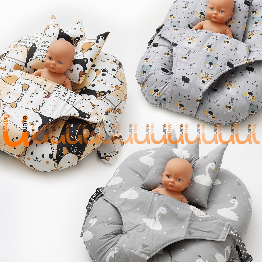 FREE TAS MIKA, FREE BANTAL PEYANG!! SOFA KASUR BAYI DENGAN SABUK NEWBORN BABY LOUNGER