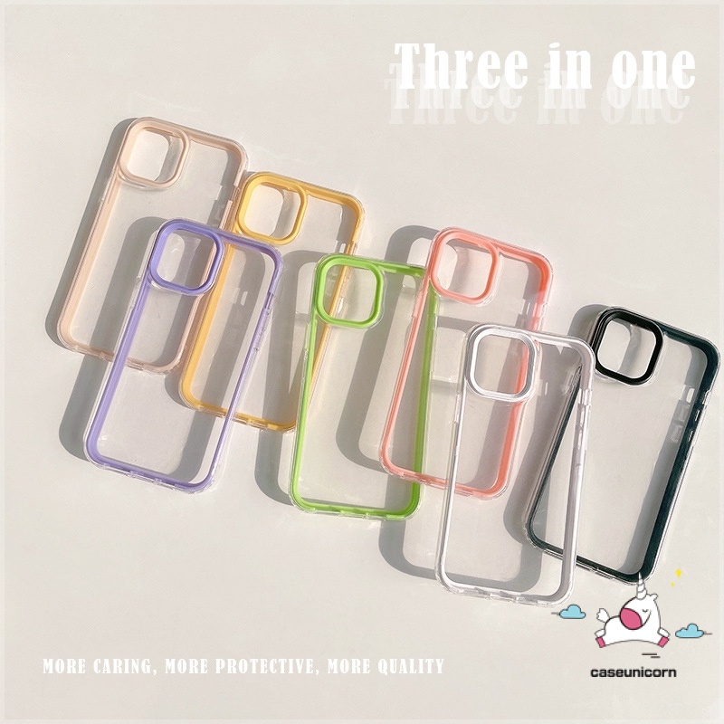 Soft Case Bumper 3 in 1 Shockproof Untuk Vivo Y15s Y17 Y20 Y12 Y21 Y11 Y33S Y1S Y21T Y33T Y91C Y15A Y01 Y30 Y30 Y20 Y30i Y30 Y12 Y15s Y30i Y30T Y20