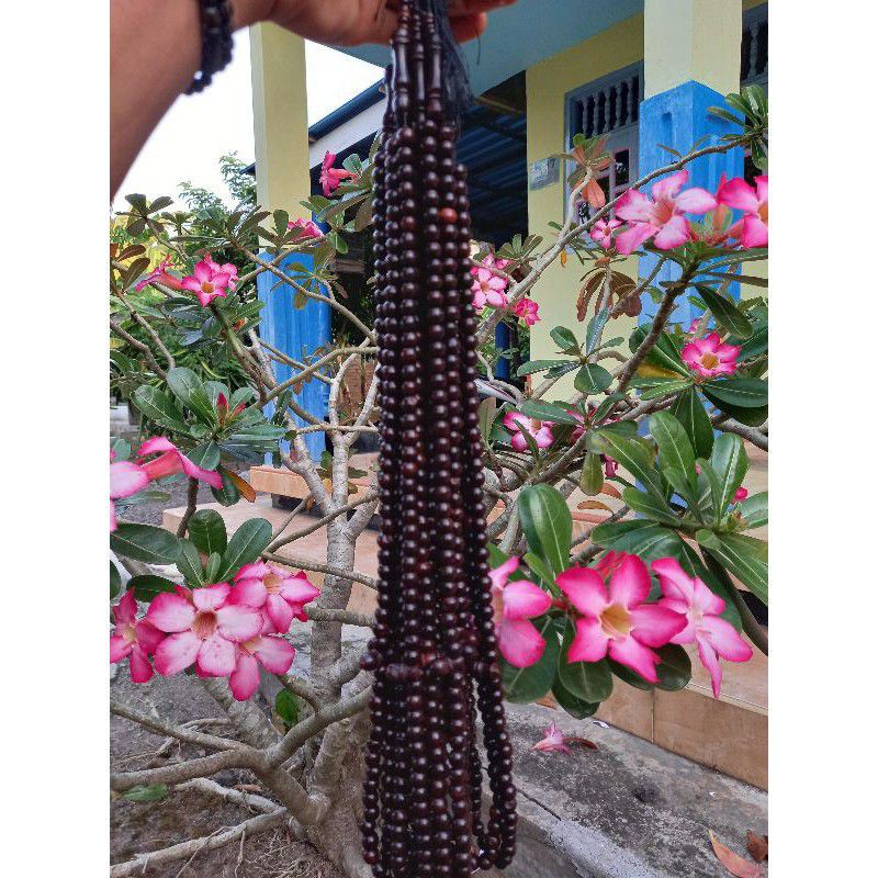 tasbih kayu galih asem asli 1 kodi 7 MM full galih tasbih galih asem asli tasbih Galih Asem hitam CLW