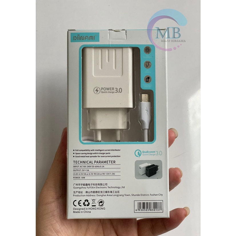 Q58  Charger DIINAMI Power 3A 18W Quick Charging TIPE C USB Fast Charging Port Smart Protection Garansi Resmi 1 Tahun MB2597