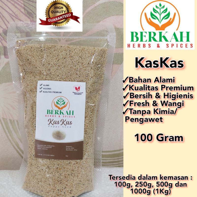 

Kaskas Koca Kaci 100gr Kualitas Premium Terbaik Halal White Poppy Seed