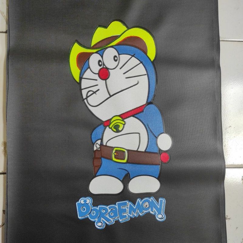 kulit sarung jok motor gambar doraemon koboi