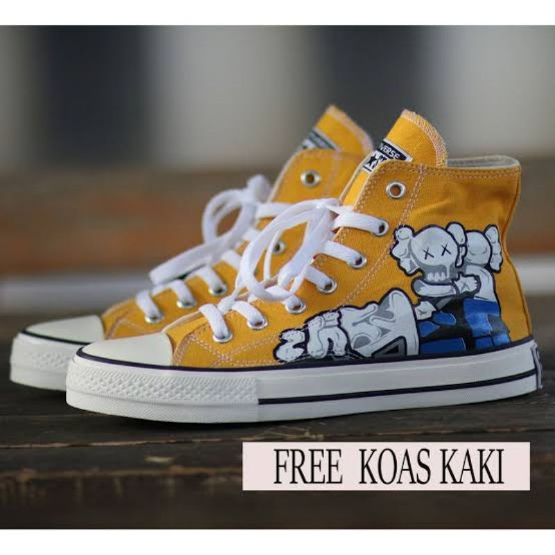 SEPATU CONVERSE KAWS X KAWS, MADE IN VIETNAM TINGGI ( HIGH CUT )
