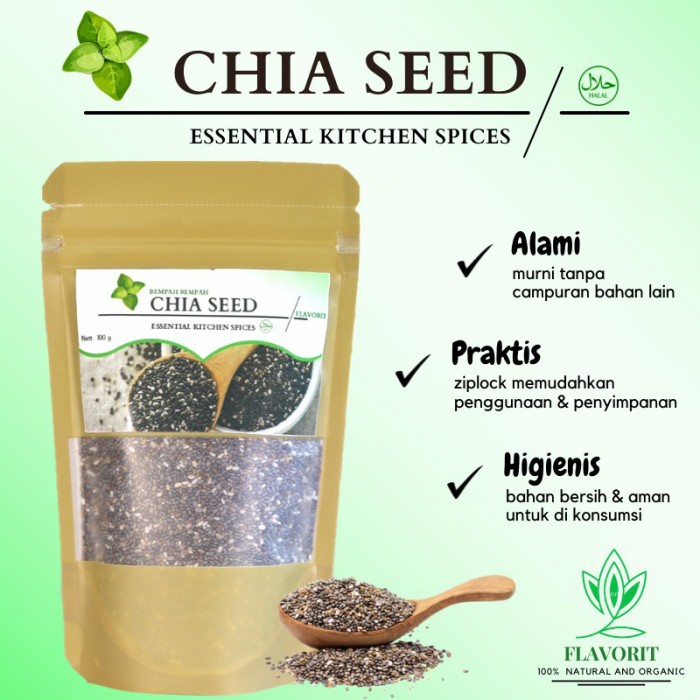 

DISKON BIJI CIA 100 GRAM CHIA SEED ORGANIK BAHAN MAKANAN BUMBU DAPUR