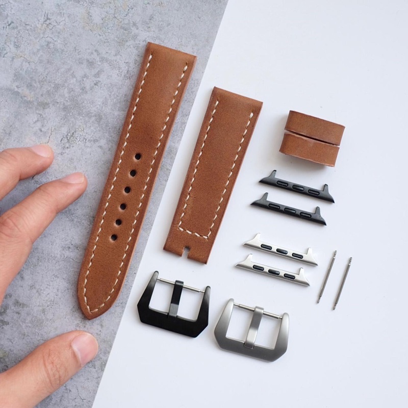 [KULIT SAPI ASLI] TALI JAM TANGAN leather voyage strap s3 22mm apple watch iwatch 4 5 iwo 44mm 40mm