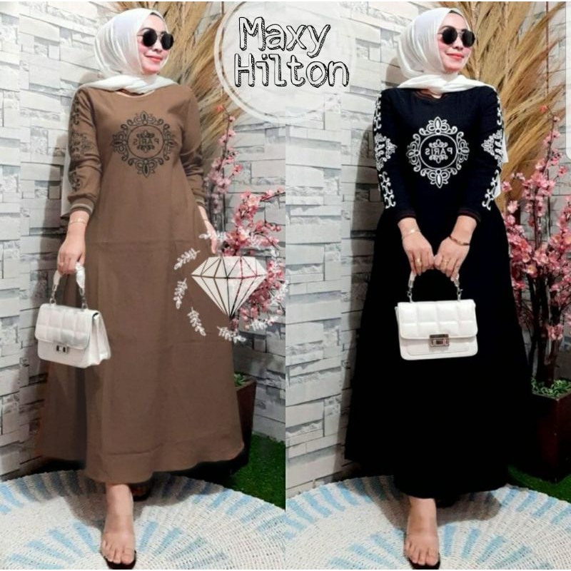 MAXY HILTON, BABYTERRY PREMIUM, GAMIS HIJAB MUSLIM, MAXY DRESS