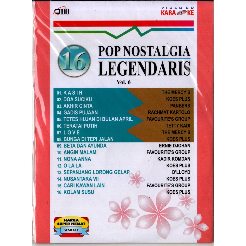 VCD KARAOKE 16 POP NOSTALGIA LEGENDARIS VOLUME 6