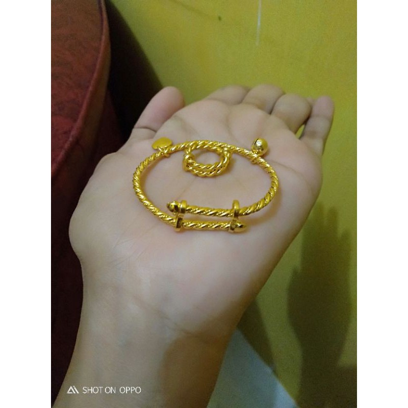 set gelang cincin anak lilit tambang bayi-5 thn