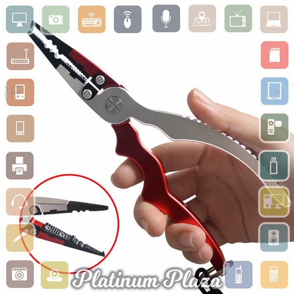 Tang Pemotong Kail Pancing Alumunium Fishing Pliers Hook Remover - Red`NKZPEC-