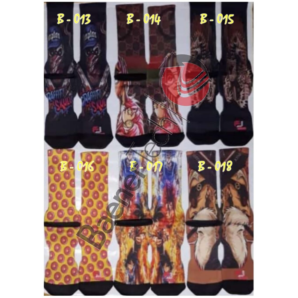 Kaos Kaki Motif Full Printing tebal dan empuk pria dan wanita dewasa/kaos kaki dewasa/kaos kaki karakter/kaos kaki distro