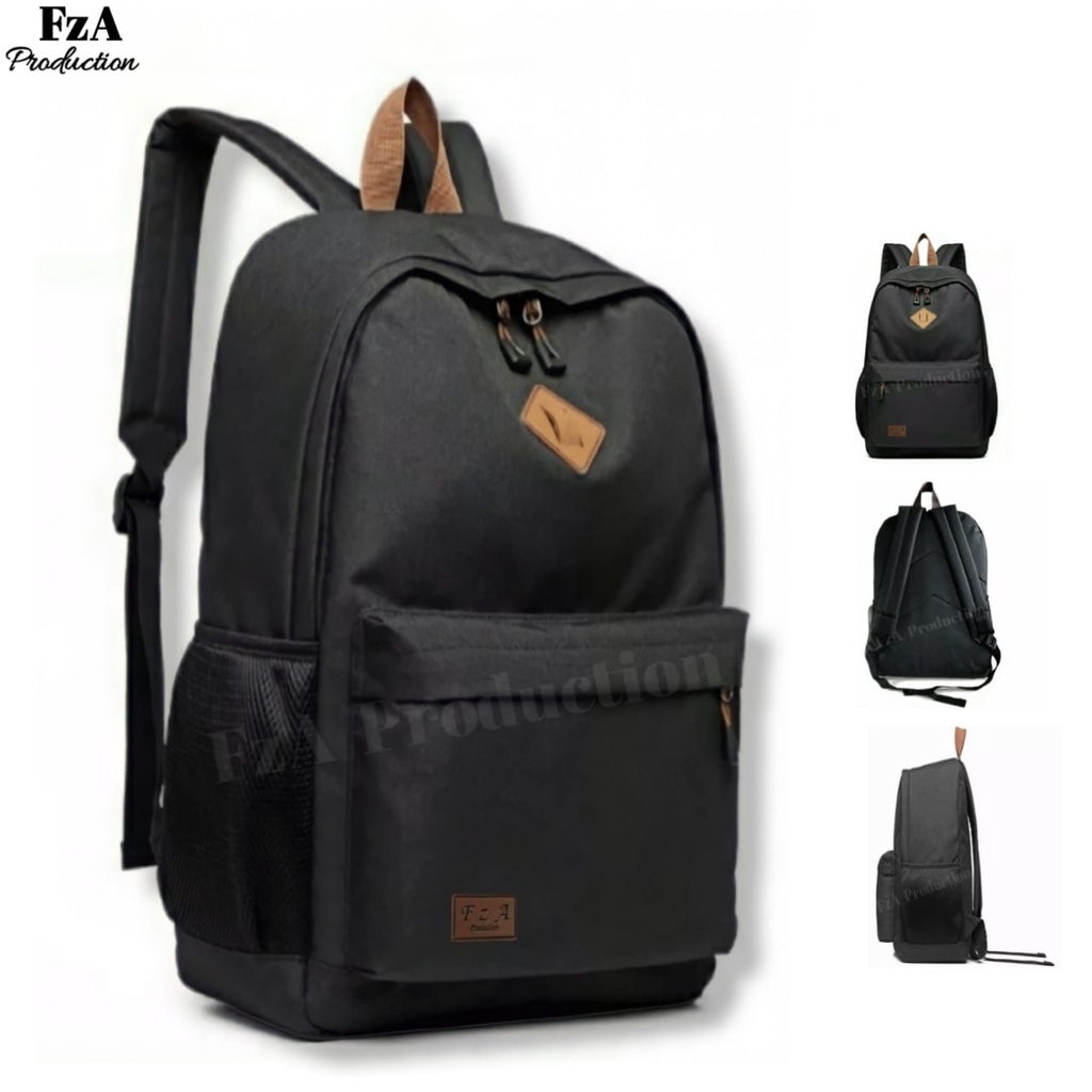 FzA Official - Tas Ransel Gendong Laptop Distro Sekolah Kuliah Pria Wanita Backpack Murah Original Tas Punggung Laptop - BLKSL