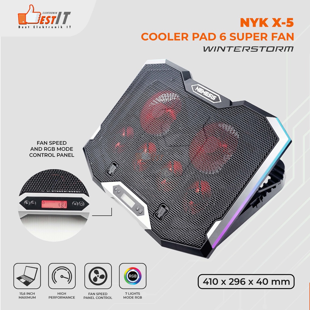 Cooling Pad Laptop Gaming CoolingPad RGB NYK X-5 KINGFISHER - FLOWING RGB