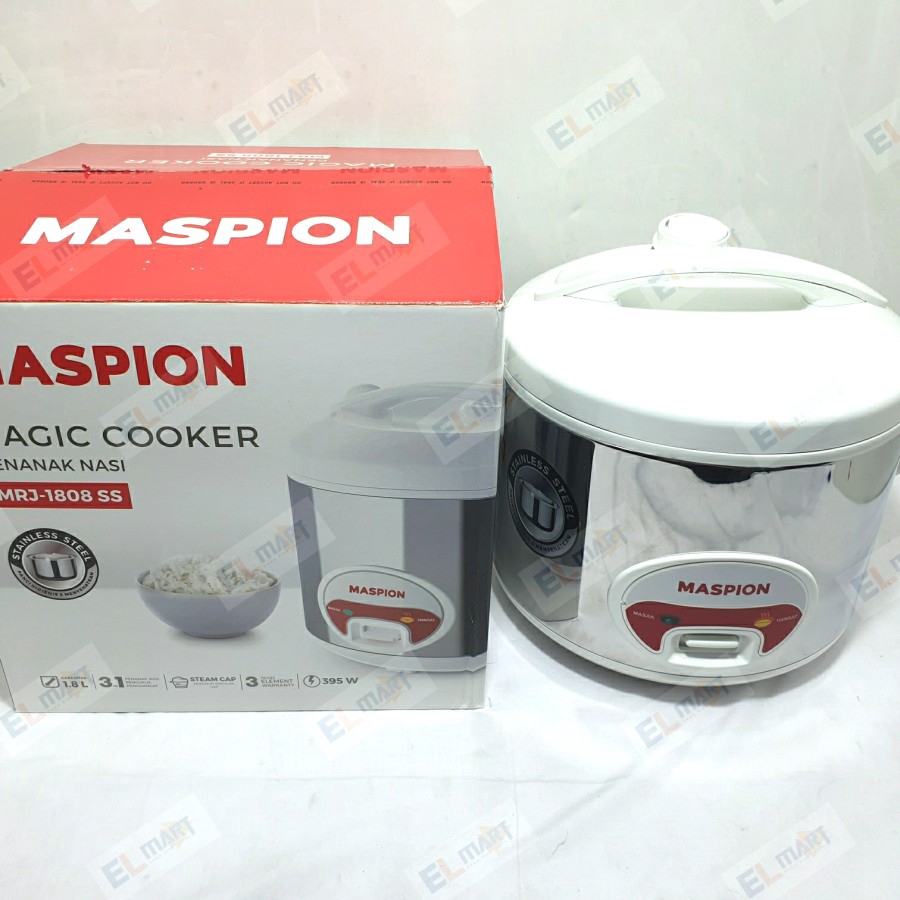 Magic Com Rice Cooker Maspion MRJ 1808SS - 1808 SS 1.8L Stainless MRJ1808SS Original