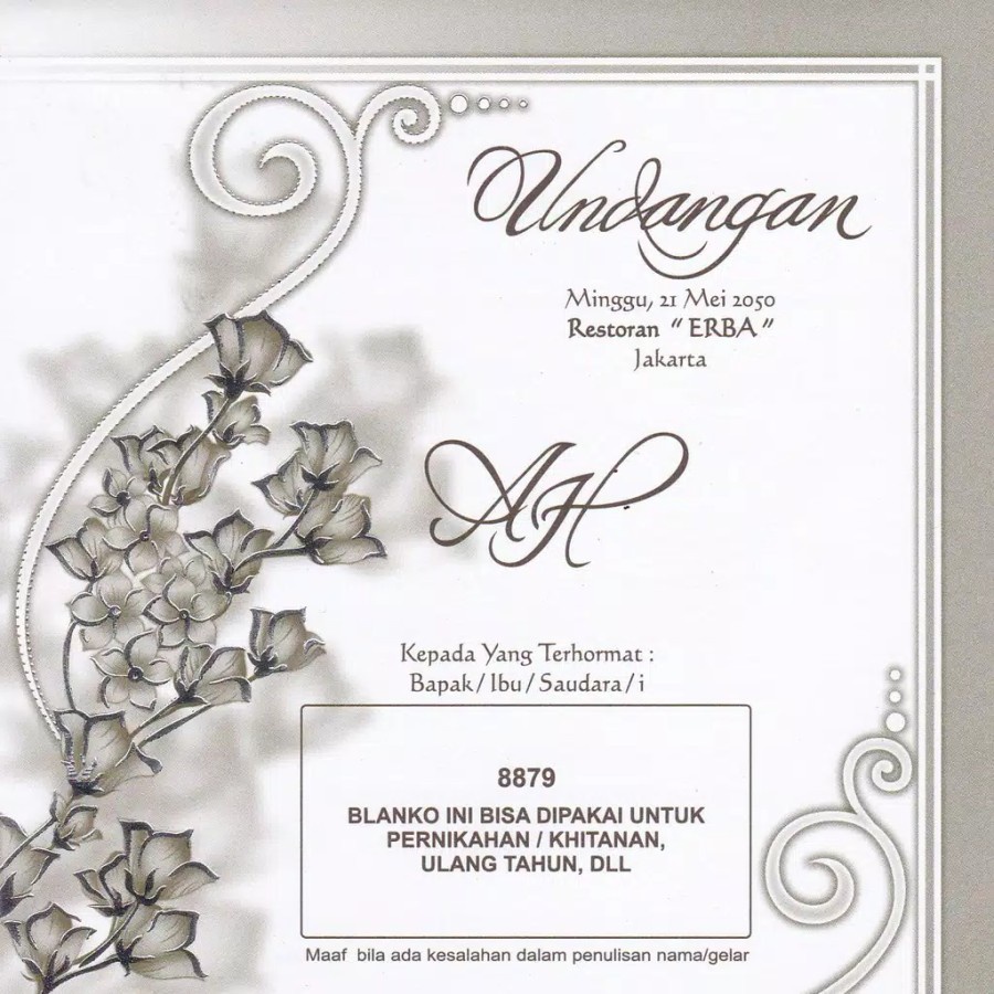 Blangko Undangan Erba 8879