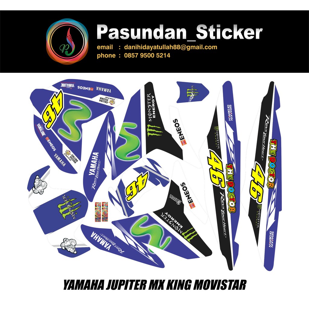 DECAL STICKER YAMAHA JUPITER MX KING MOVISTAR