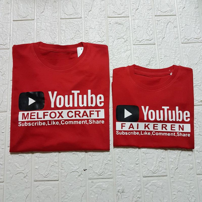 BAJU KAOS YOUTUBE FREE NAMA CHANNEL/FREE NAMA TV #YOUTUBE