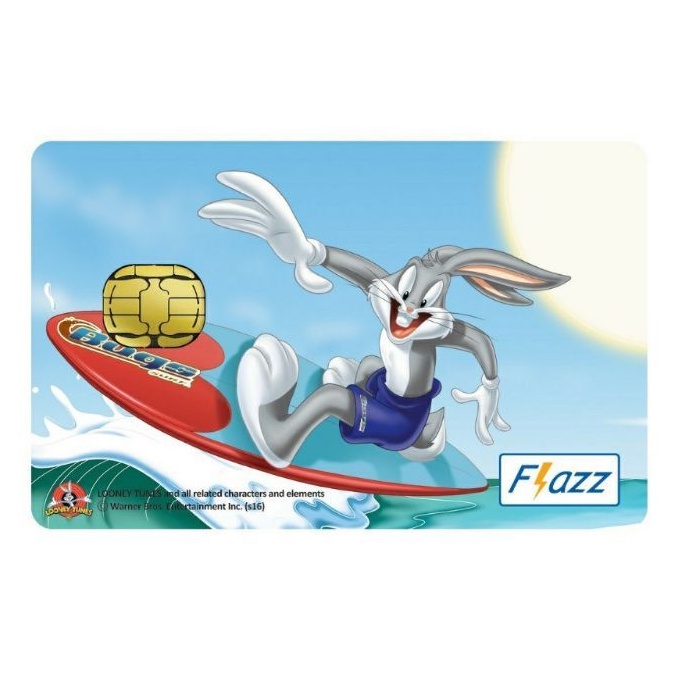 Kartu Flazz Limited Edition Looney Tunes Bugs Bunny Surfing