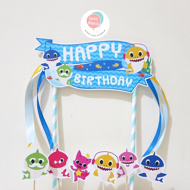 Cake Topper Hiasan Kue Ulang Tahun Baby Shark