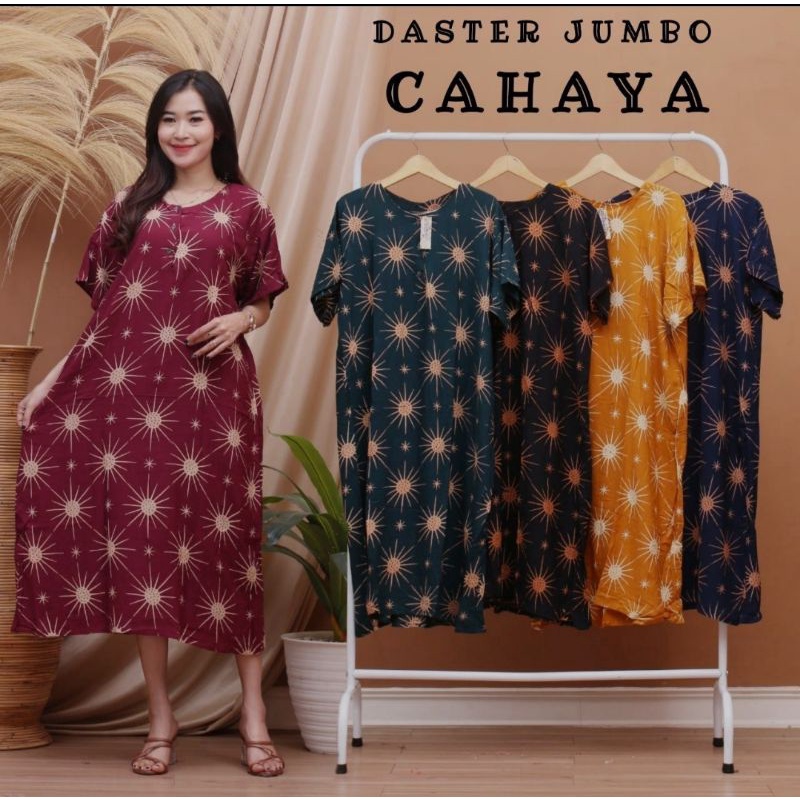 Daster jumbo motif cahaya ld120 pj115 kancing depan || kancing polos ||dress polos kancing