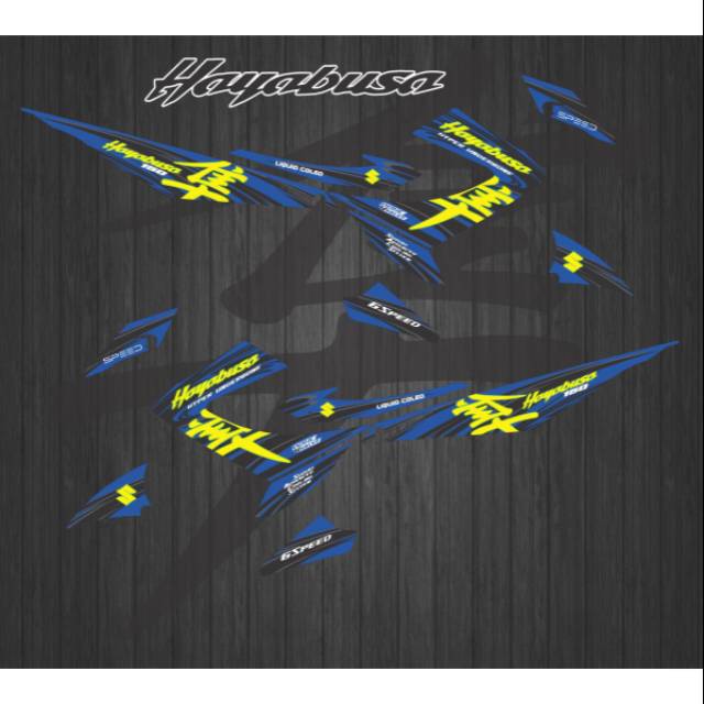 Stiker striping list motor Satria fu facelift hayabusa biru