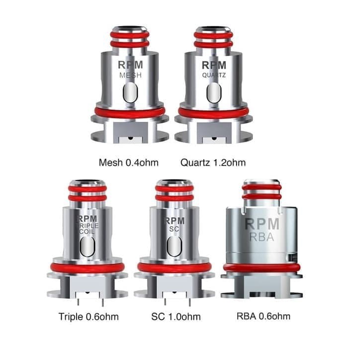 5Pcs Set SMOK Rpm40 Pod Pengganti Occ Coil 0.4/0.6/1.0/1.2ohm RBA Untuk Vape