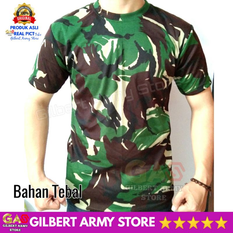 GILBERT ARMY STORE Grosir Kaos Loreng Jatah Tni Tebal MAlvinas L XL XXL jumbo Oblong Lengan Pendek  Kualitas Premium Katun