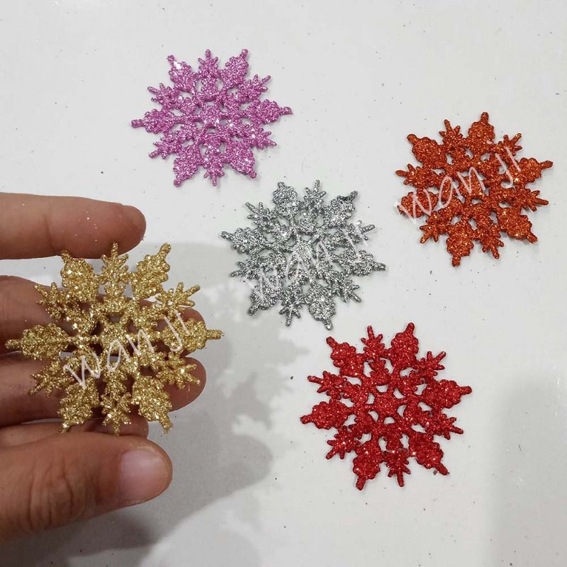 Hiasan Snowflake Glitter Aksesoris Pohon Natal Dekorasi Christmas