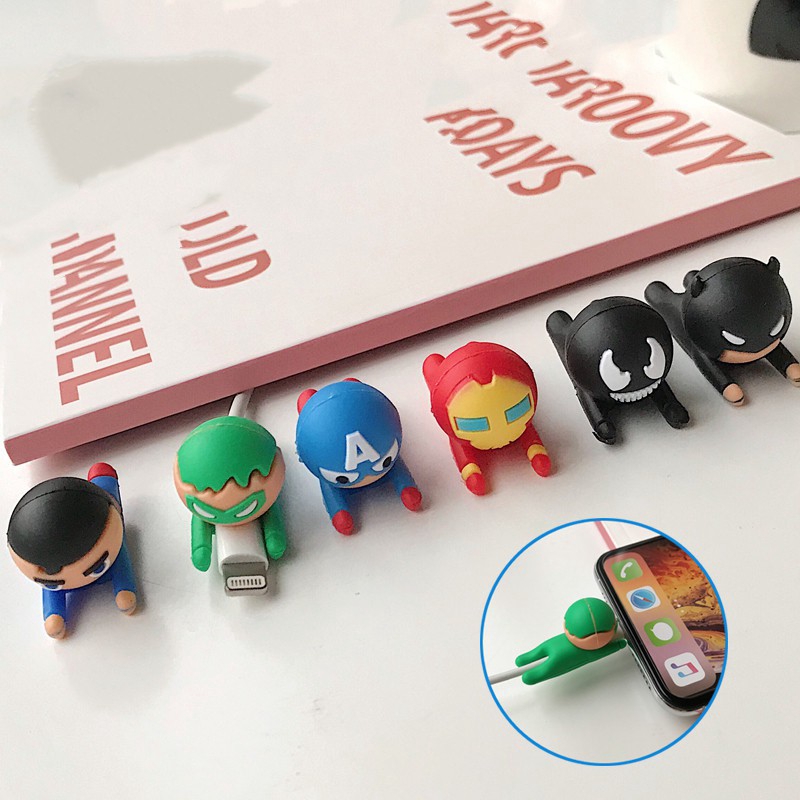 Cartoon Data Cable Bite Protective Cover for Android An Iphone Cable Protector