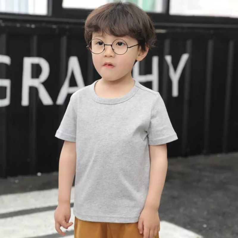 Baju Oblong Anak Polos Usia 2-7th Kaos Anak Lengan Pendek Kaos Polos Anak Pakaian Anak