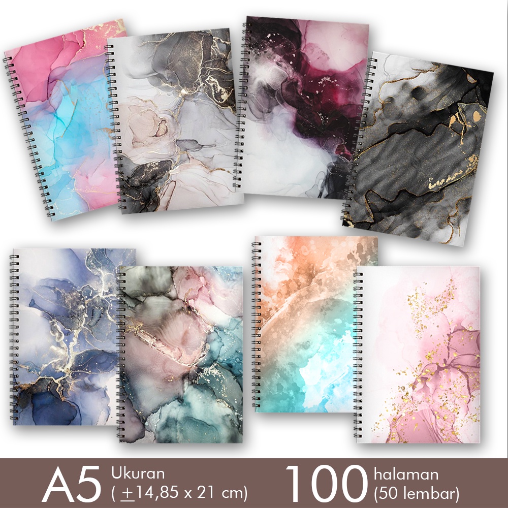

Notebook A5 Spiral Buku Tulis Catatan motif Abstrack