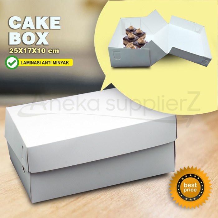 

Cake Box - Kotak Kue - Dus Kue PUTIH 25 x17x10 cm (20PC)