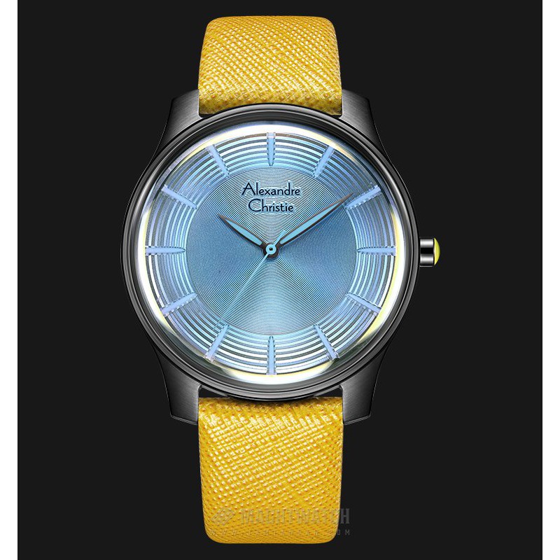 Alexandre Christie AC 8532 MH LIGSLYL Signature Watch Blue Dial Yellow