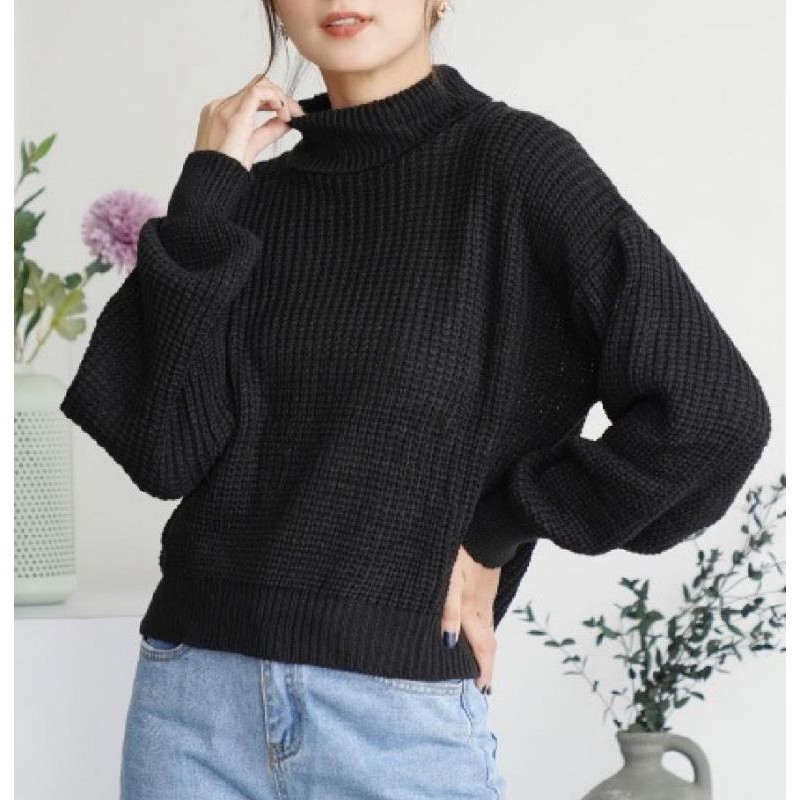 SN - Sweater Turtleneck Amira Rajut Halus Tebal