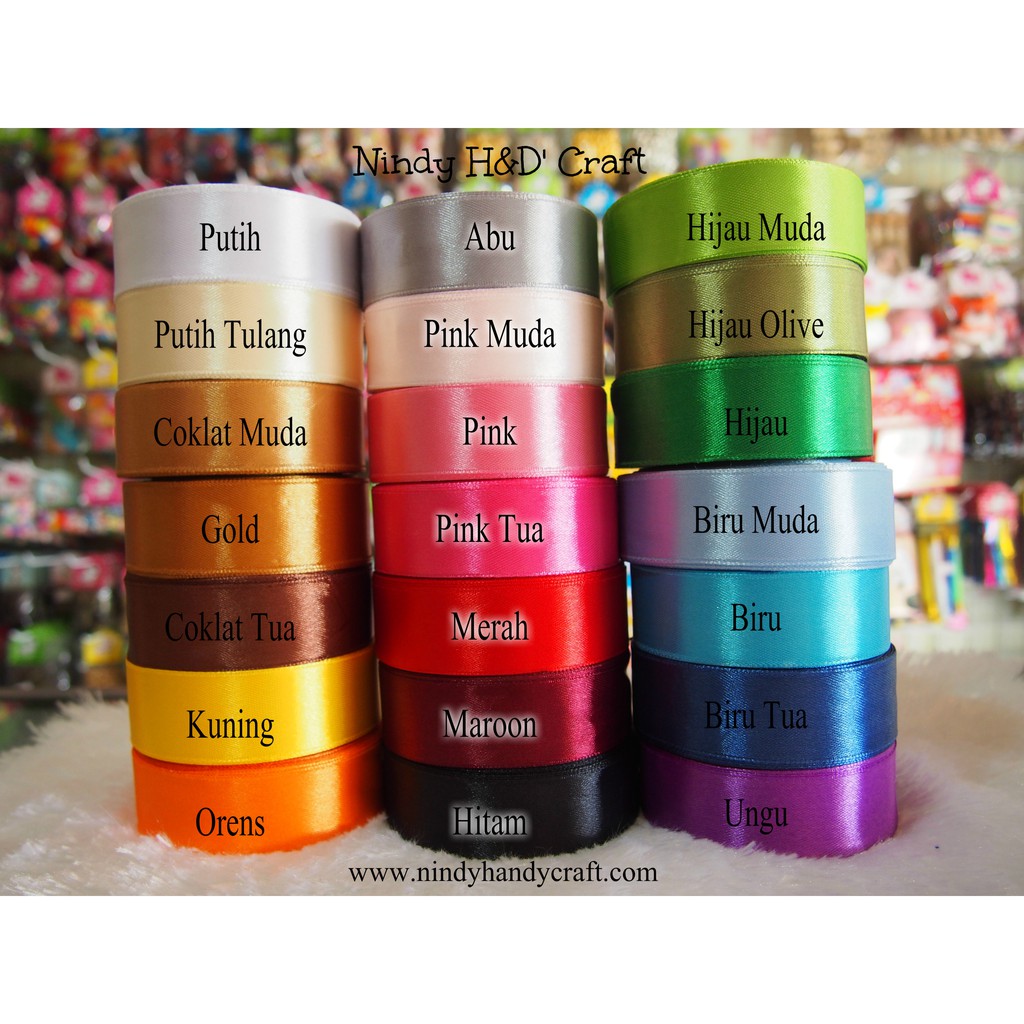 Jual Pita Satin Polos Inch Pita Satin Cm Pita Satin Murah Shopee Indonesia