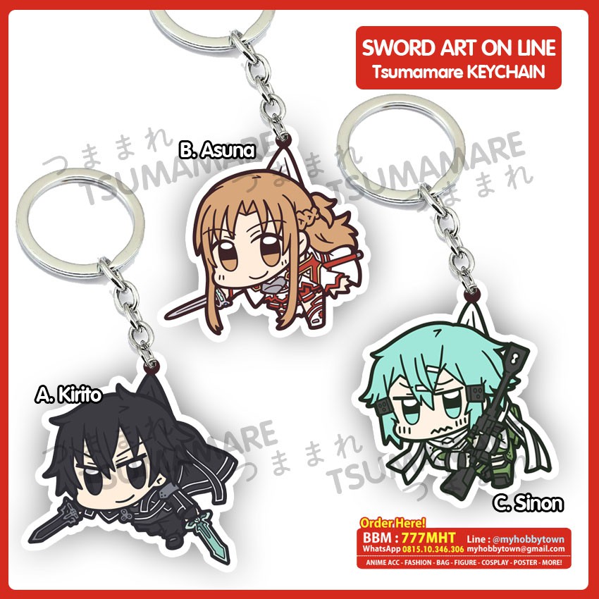 Gantungan Kunci Acrylic Anime Sword Art Online Tsumamare (satuan)
