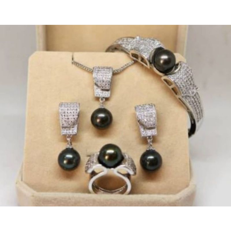 SET RHODIUM MUTIARA LAUT ASLI