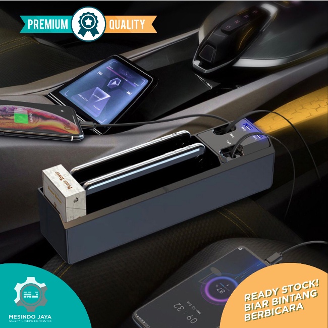 Rak Samping Jok Mobil - Car Seat Gap Dual Charging 2 USB Charger Port / Car Charger Fast Charging 24 Watt