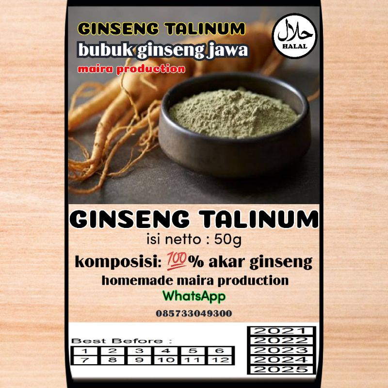 

bubuk ginseng jawa murni maira