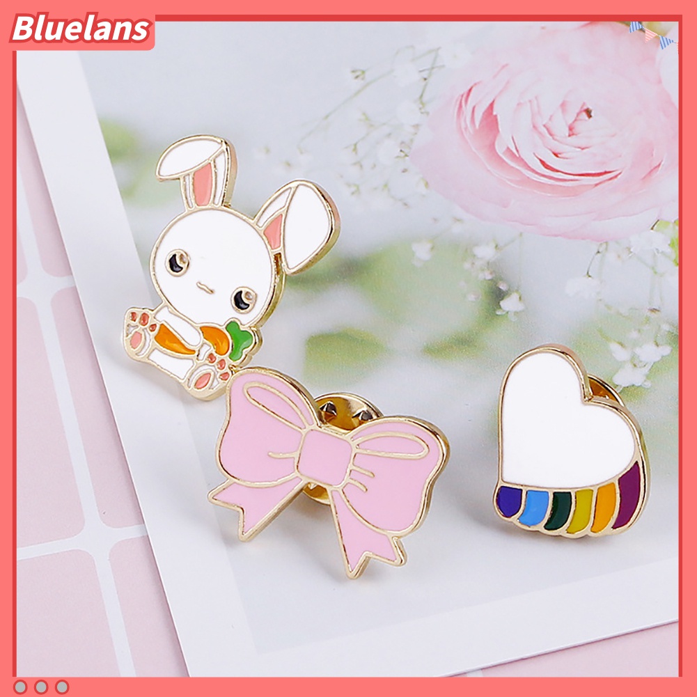 Bros Pin Enamel Bentuk Kartun Hewan Kelinci Untuk Dekorasi Pakaian