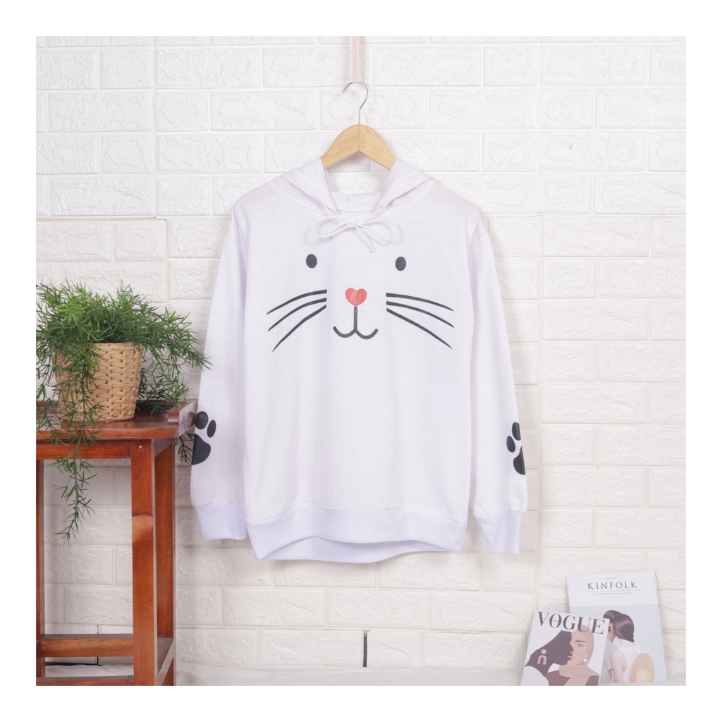 Meow cat hoodie wanita / hoodie remaja terbaru - hoodie kekinian