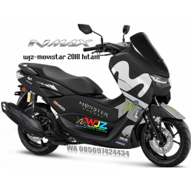 Stiker Decal New Nmax 2020 Motif Movistar Hitam