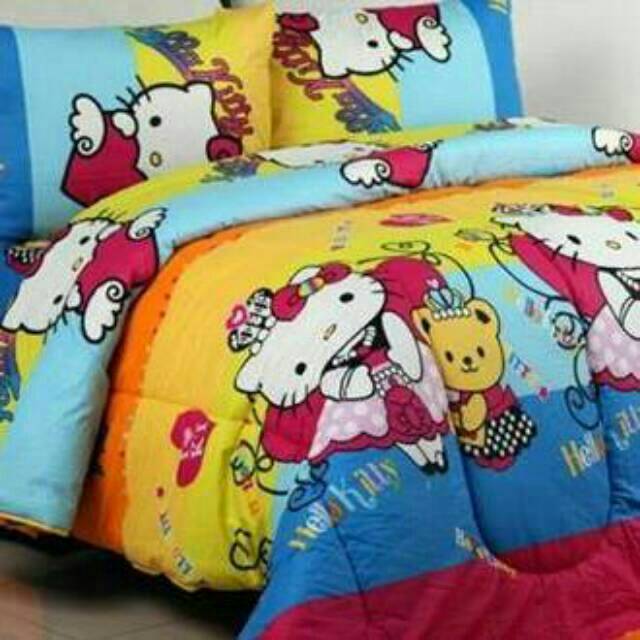 Sprei ukuran single 120x200 cm Hello Kitty