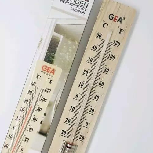 Thermometer kayu GEA Termometer ruangan kayu Termometer dinding kayu