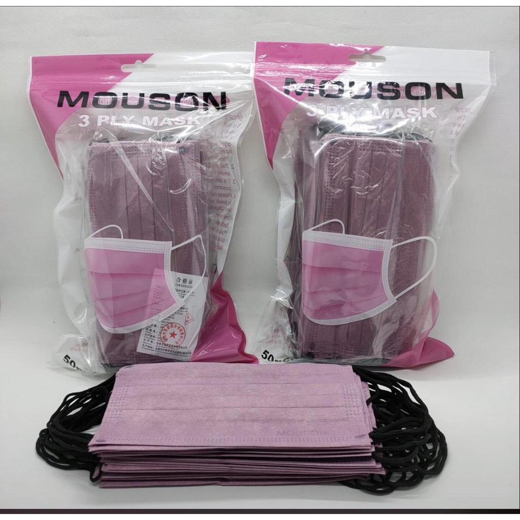 Masker EARLOOP 3 Ply Mouson / 3PLY MOUSON PREMIUM MASKER - isi 50 Pcs