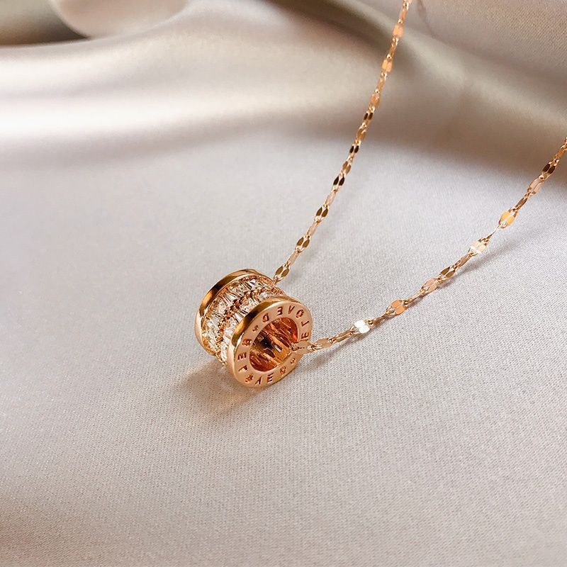 COD! kalung titanium wanita roll big rosegold anti karatan / kalung cewek roll import