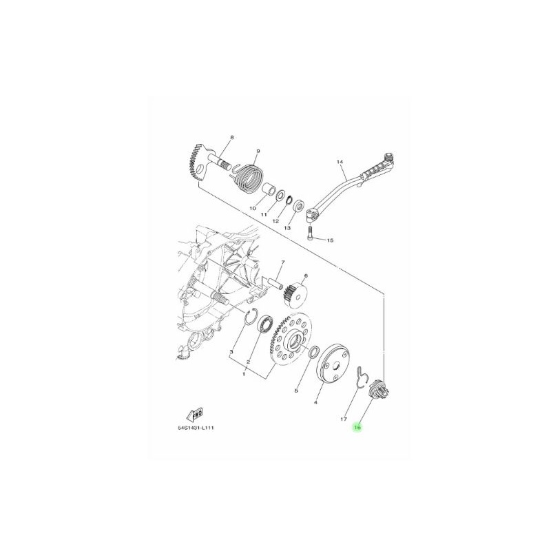 gigi kick pinion engkol selahan mio j soul gt fino fi xride x ride 115 lama ori ygp 54P-E5630-00